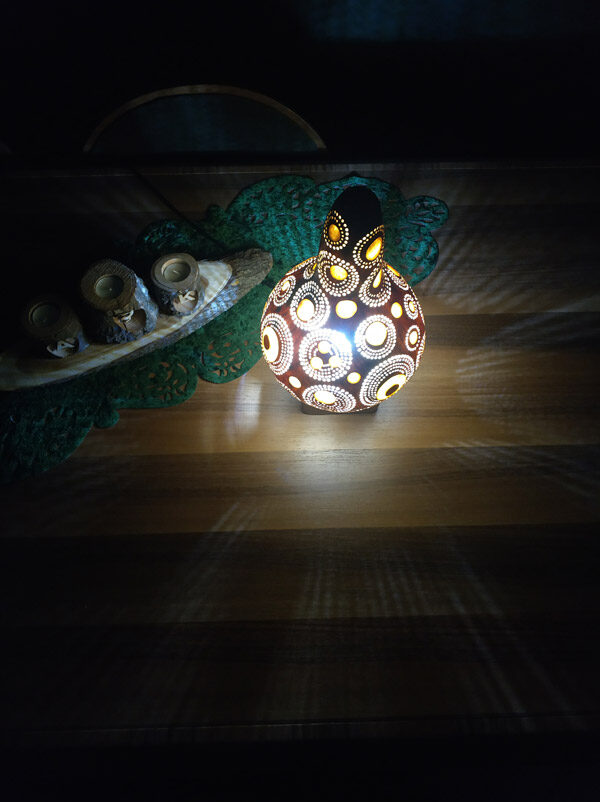 dekoratif ışıklı otantik su kabağı lamba