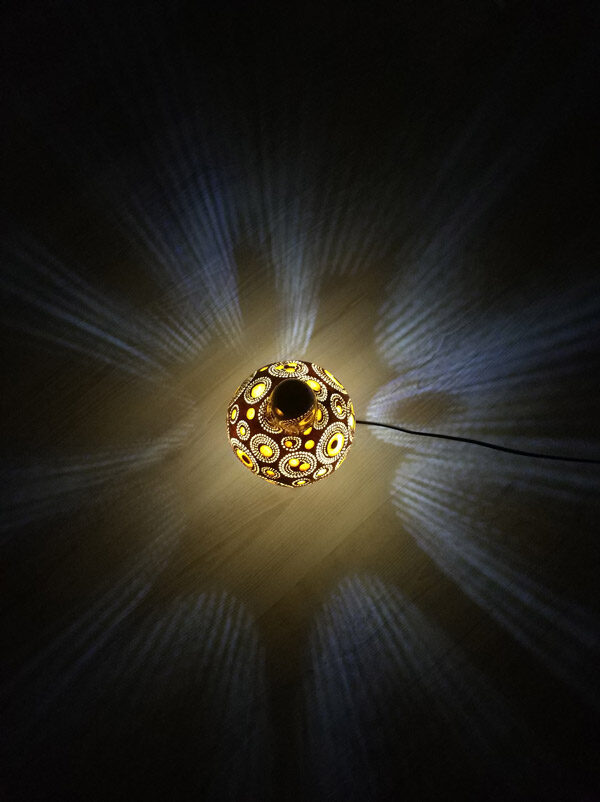 Dekoratif otantik ışıklı su kabağı lamba