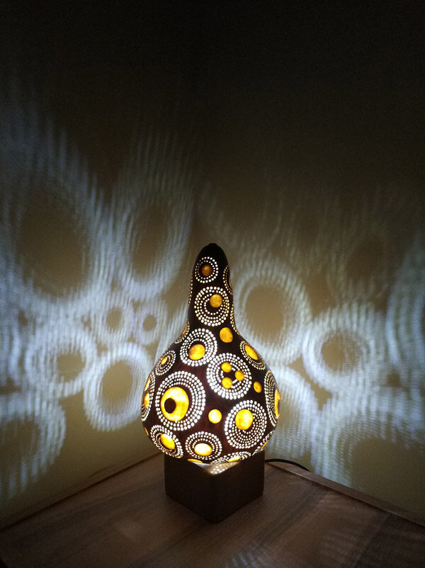 otantik dekoratif ışıklı hediyelik su kabağı lamba