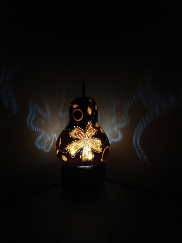 otantik dekoratif ışıklı su kabağı lamba