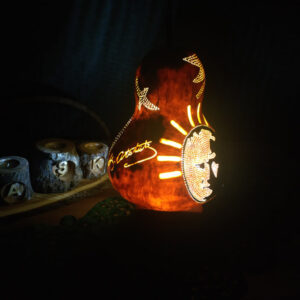 atatürk imzalı otantik dekoratif su kabağı lamba
