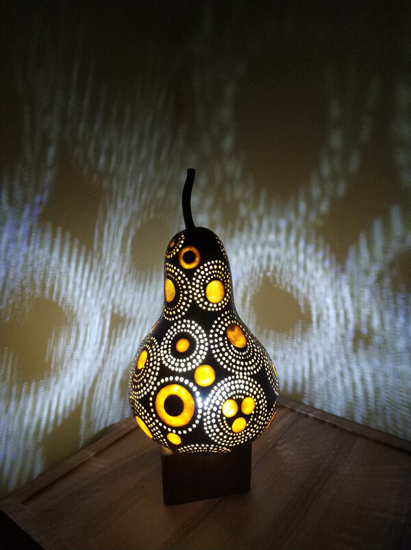 otantik dekoratif led ışıklı su kabağı lamba